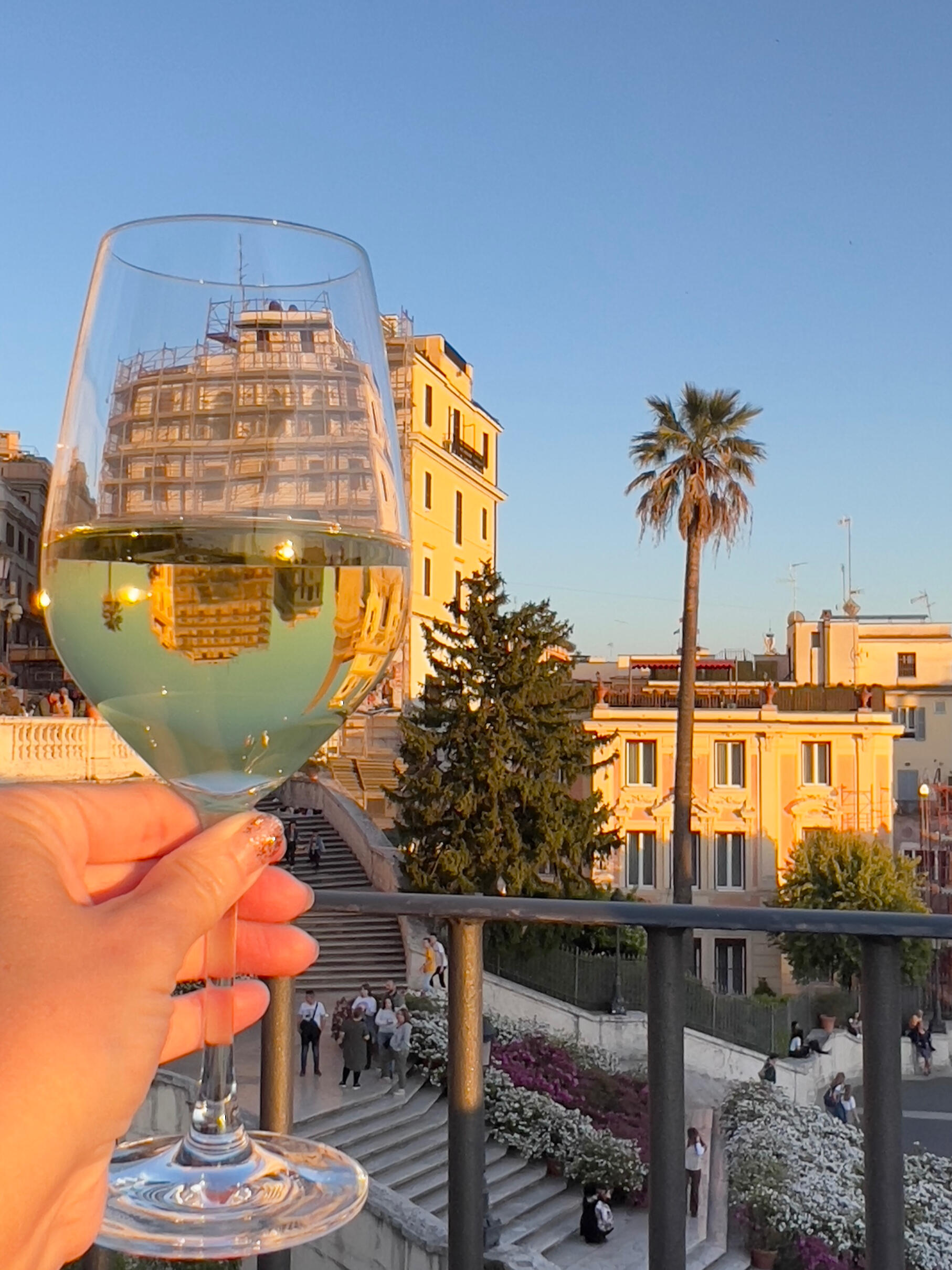 Sunset on the Spanish Steps in Rome